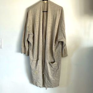 Grey micro pinstrip kimono